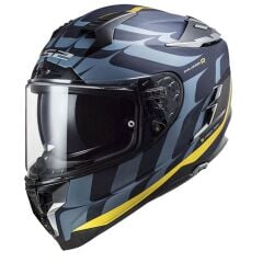 LS2 CHALLENGER C KARBON  FLAMES SİYAH-KARBON-SARI KASK