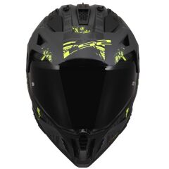 LS2 PIONEER 2 CRAZY MAT SİYAH-GRİ-NEON SARI KASK MAT SIYAH-NEON SARI - XL