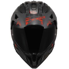 LS2 PIONEER 2 CRAZY MAT SİYAH-GRİ-KIRMIZI KASK SIYAH/KIRMIZI - S