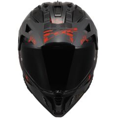 LS2 PIONEER 2 CRAZY MAT SİYAH-GRİ-KIRMIZI KASK SIYAH/KIRMIZI - L