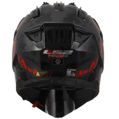 LS2 PIONEER 2 CRAZY MAT SİYAH-GRİ-KIRMIZI KASK SIYAH/KIRMIZI - L