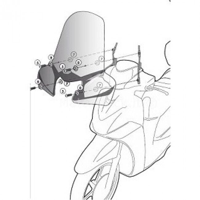 GIVI D446KIT YAMAHA X-MAX 125-250 (10-13) RÜZGAR SİPERLİK BAĞLANTISI