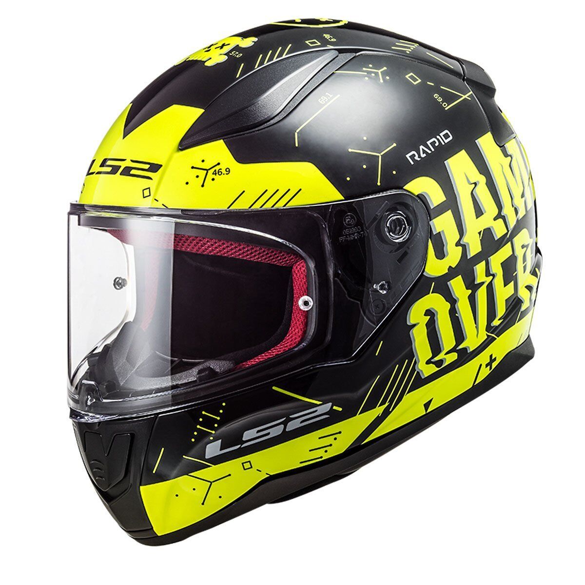 LS2 RAPID PLAYER NEON SARI-SİYAH KASK