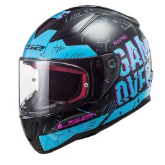 LS2 RAPID PLAYER SİYAH-MAVİ KASK