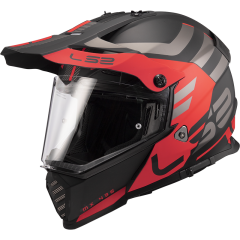 LS2 PIONEER EVO ADVENTURER MAT SİYAH-KIRMIZI KASK