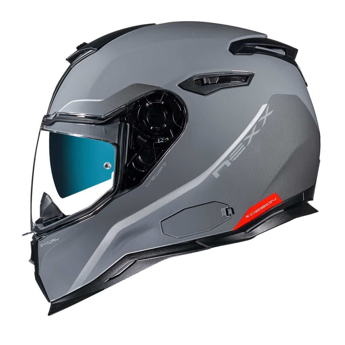 NEXX SX.100 SKYWAY GRİ-KIRMIZI KASK GRI/KIRMIZI - L