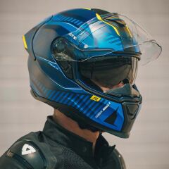 NEXX SX.100R SKIDDER MAT MAVİ-NEON SARI KASK MAVI-SARI - L