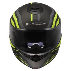 LS2 STROBE 2 PHANTOM MAT TITANIUM-NEON SARI KASK NEON SARI - M