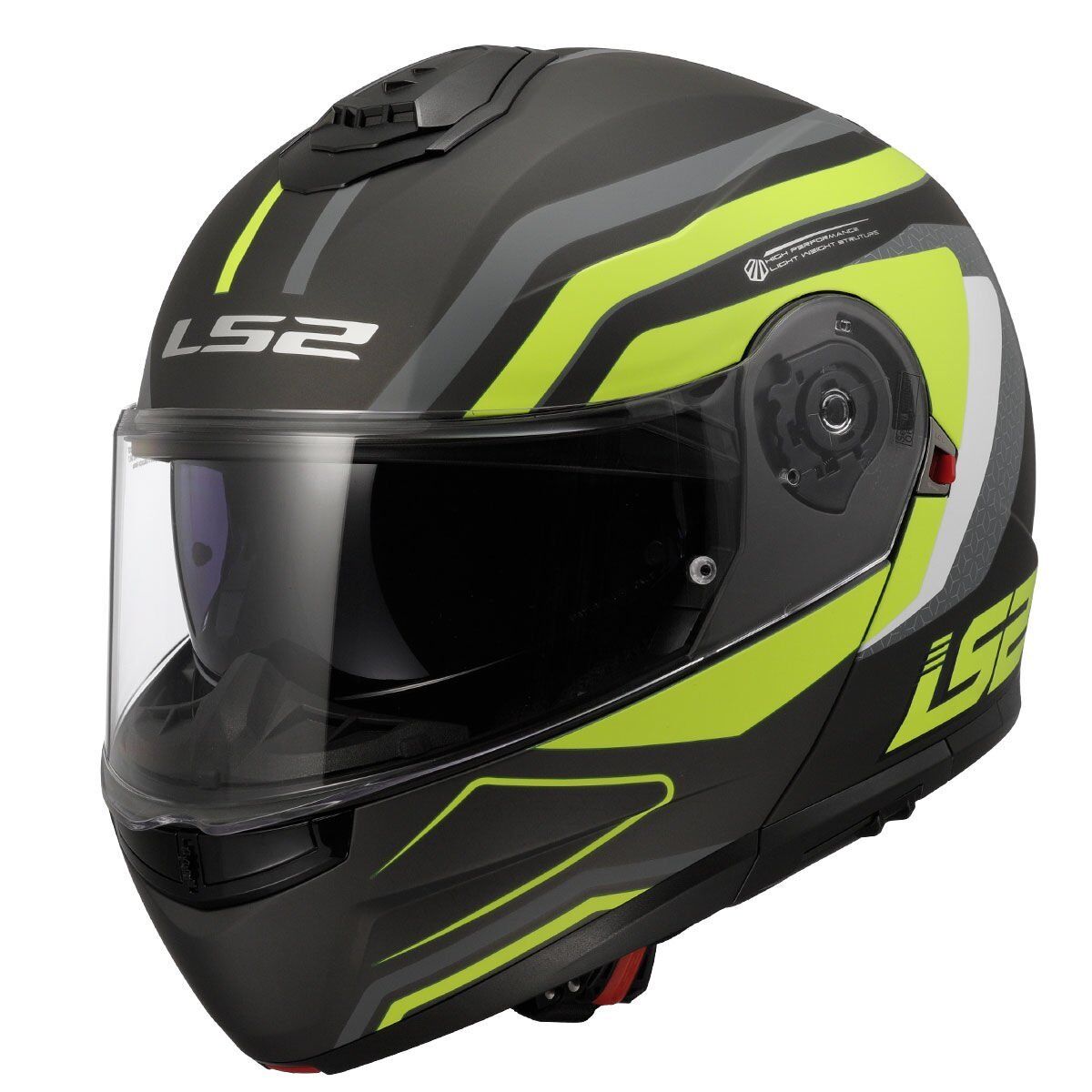 LS2 STROBE 2 PHANTOM MAT TITANIUM-NEON SARI KASK NEON SARI - L