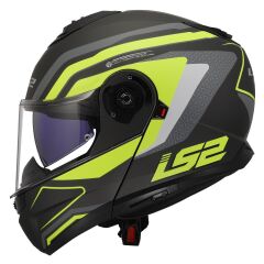 LS2 STROBE 2 PHANTOM MAT TITANIUM-NEON SARI KASK NEON SARI - XL