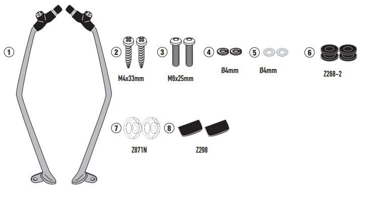 KAPPA D6115KITK KYMCO X-TOWN 125-300 CITY (20-25) RÜZGAR SİPERLİK BAĞLANTISI