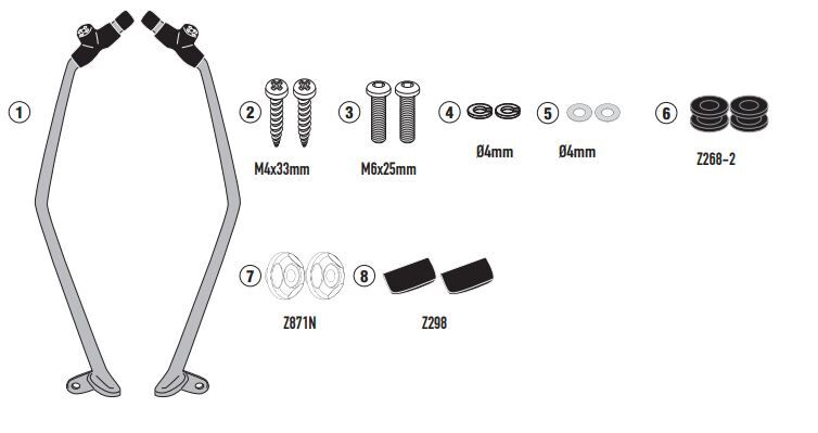 KAPPA D6115KITK KYMCO X-TOWN 125-300 CITY (20-25) RÜZGAR SİPERLİK BAĞLANTISI