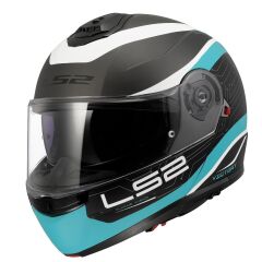 LS2 STROBE 2 VICTORY MAT TITANIUM-BEYAZ-METAL MAVİ KASK MAT TITANIUM - 3XL
