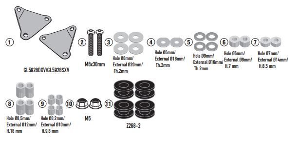 GIVI D6126KIT KYMCO DOWNTOWN 350 GT (24) RÜZGAR SİPERLİK BAĞLANTISI