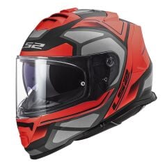LS2 STORM 2 FASTER MAT KIRMIZI-TITANIUM KASK