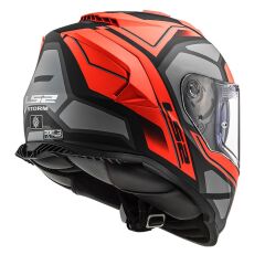 LS2 STORM 2 FASTER MAT KIRMIZI-TITANIUM KASK