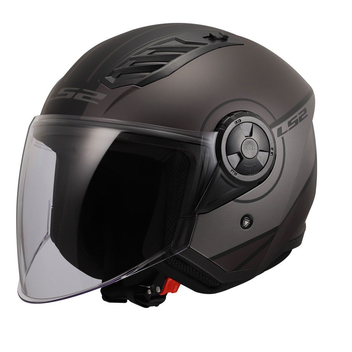 LS2 AIRFLOW 2 COVER MAT SİYAH-GRİ KASK SIYAH/GRI - M