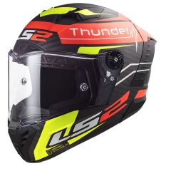 LS2 THUNDER KARBON ATTACK MAT KIRMIZI-NEON SARI KASK MAT KIRMIZI - M