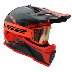 LS2 CHARGER GOGGLES MOTOKROS GÖZLÜK (IRIDIUM CAMLI) NEON TURUNCU