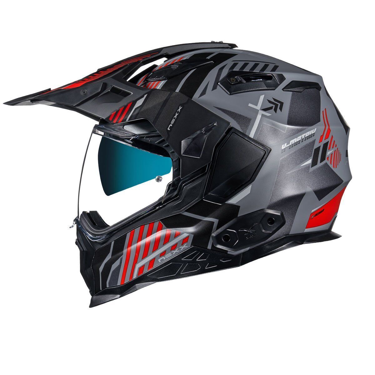 NEXX X.WED 2 WILD COUNTRY MAT GRİ-KIRMIZI KASK KIRMIZI - XL