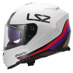 LS2 STORM 2 STARK BEYAZ-KIRMIZI-MAVİ-SARI KASK BEYAZ-KIRMIZI - L