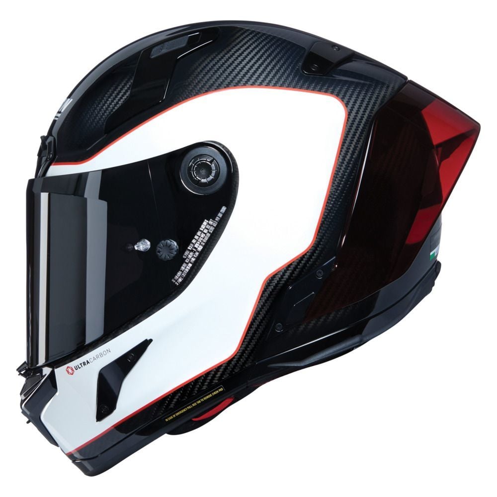 NOLAN X-804 RS ASSO DI PICCHE Ultra Carbon Motosiklet Kaskı (343) (Karbon / Beyaz / Kırmızı)