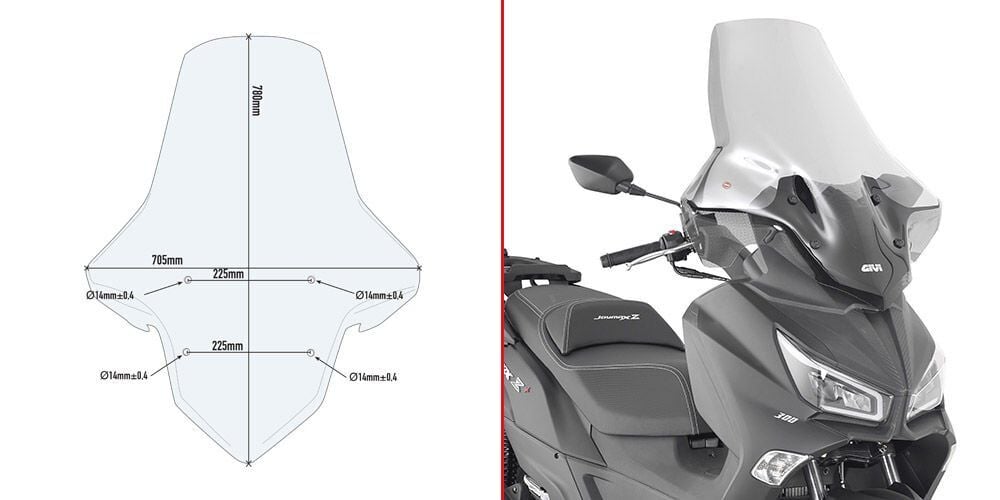 GIVI 7056DT SYM JOYMAX Z 300 (19-20)-Z+ 300 (21-24)-CRUISYM 300-JOYRIDE 300  (17-24) RÜZGAR SİPERLİK