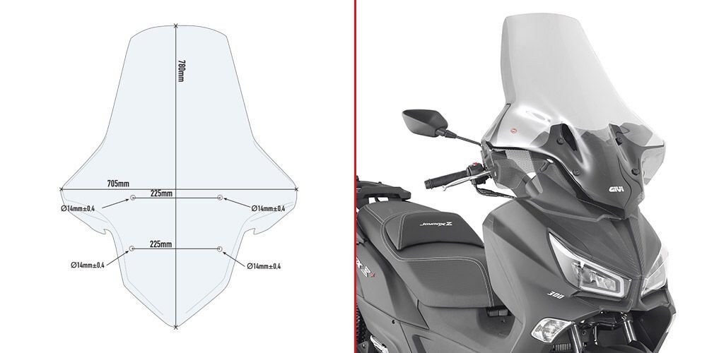 GIVI 7056DT SYM JOYMAX Z 300 (19-20)-Z+ 300 (21-24)-CRUISYM 300-JOYRIDE 300  (17-24) RÜZGAR SİPERLİK
