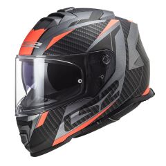 LS2 STORM 2 RACER MAT TITANIUM-NEON TURUNCU KASK MAT TURUNCU - XL