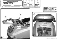 GIVI SR105 PIAGGIO VESPA LX - S 50-125-150 (05-14) ARKA ÇANTA TAŞIYICI