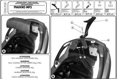 GIVI SR108 PIAGGIO MP3 125-250-300-400-500 (06-14) ARKA ÇANTA TAŞIYICI