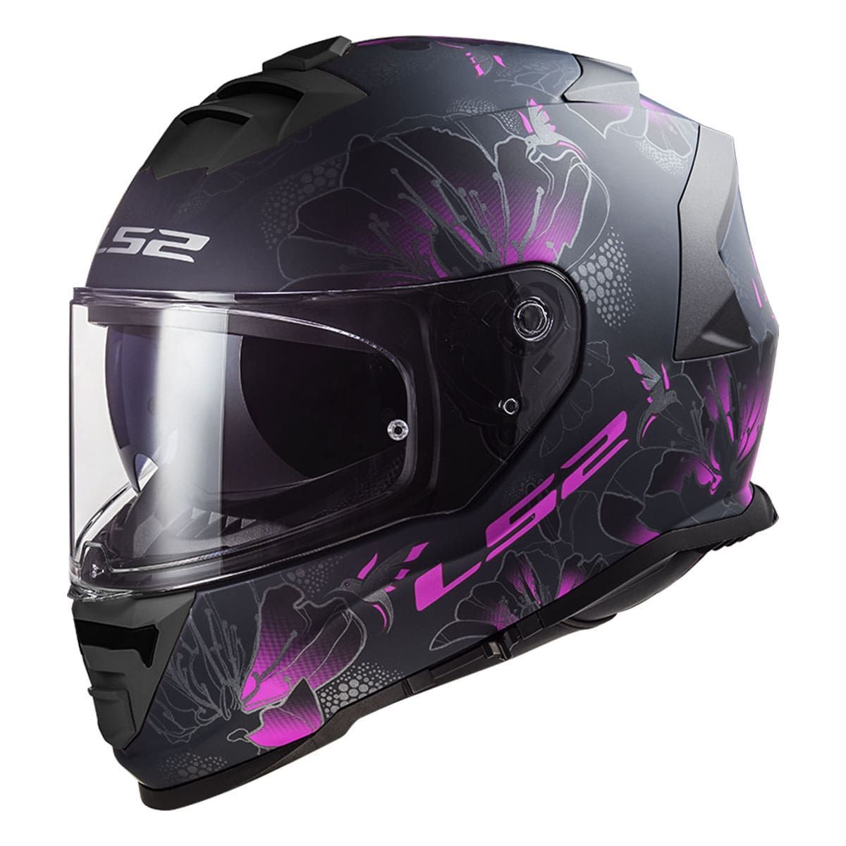 LS2 STORM 2 BURST MAT SİYAH-PEMBE KASK SIYAH-PEMBE - XS