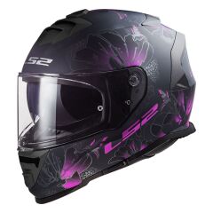 LS2 STORM 2 BURST MAT SİYAH-PEMBE KASK SIYAH-PEMBE - XS