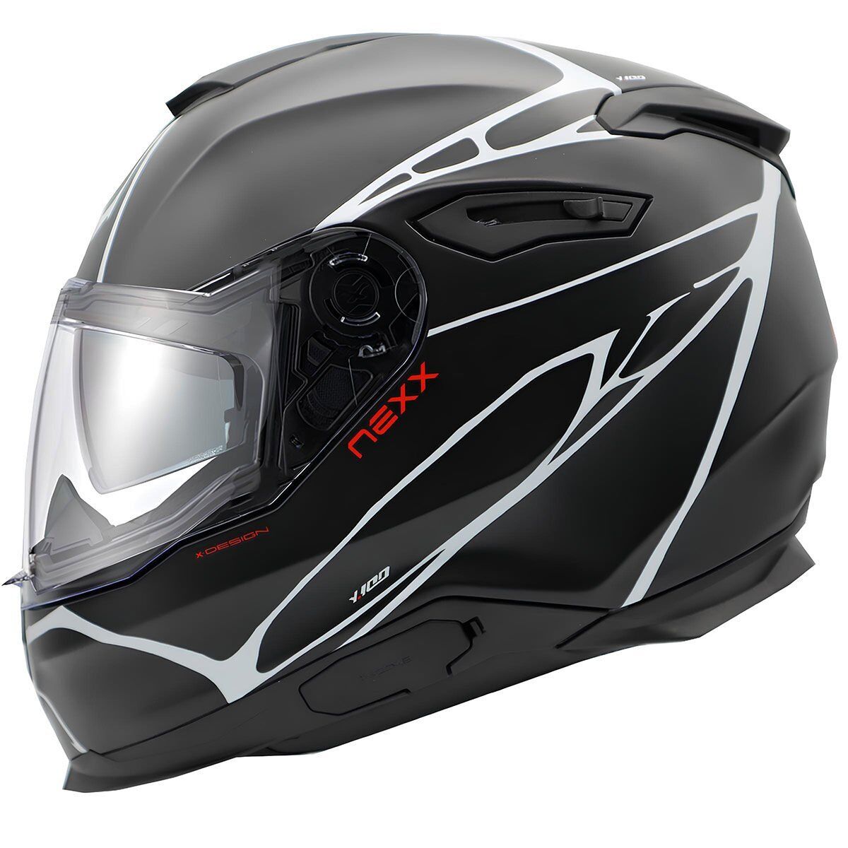 NEXX Y.100 B-SIDE MAT SİYAH-BEYAZ KASK SIYAH/BEYAZ - S