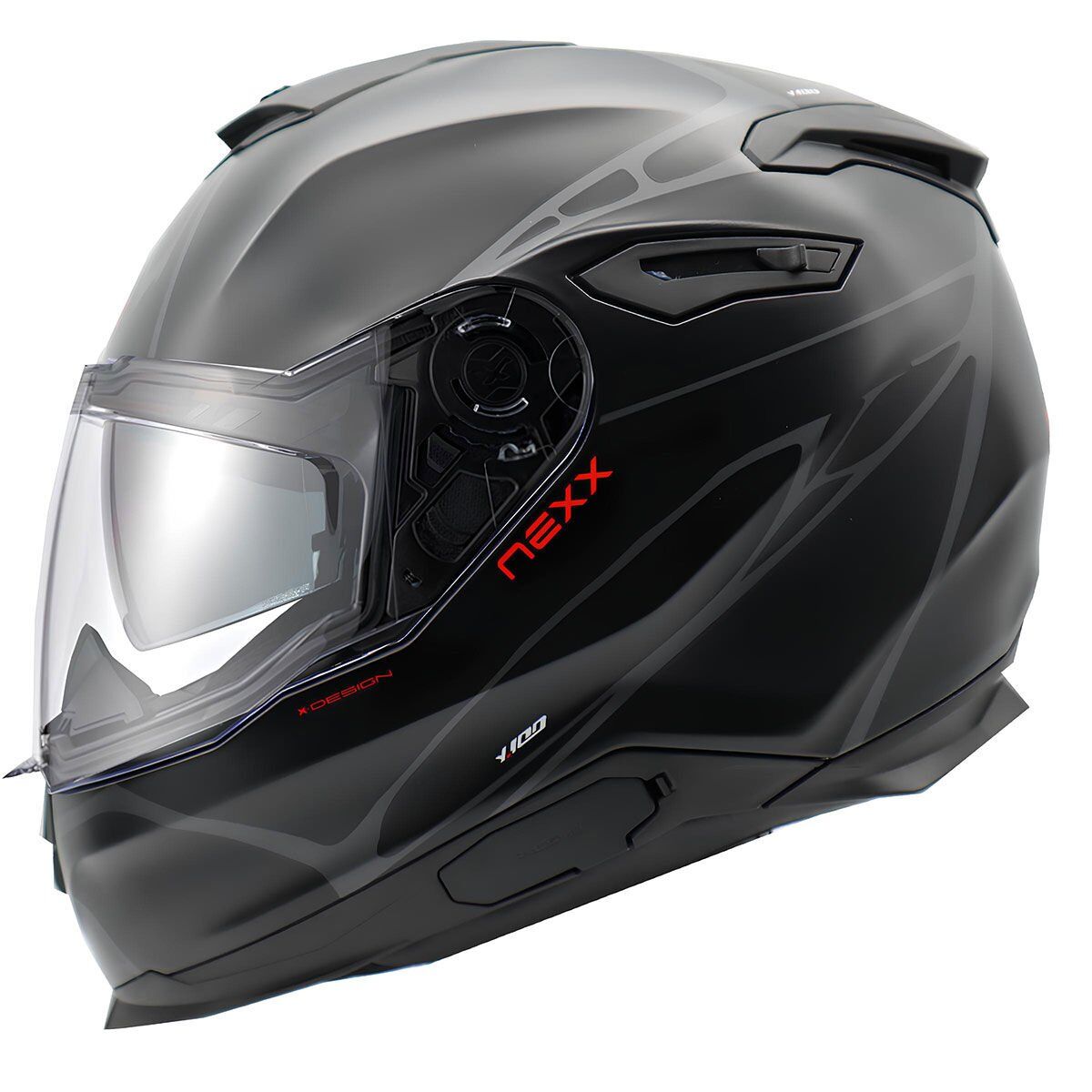 NEXX Y.100 B-SIDE MAT SİYAH-GRİ KASK SIYAH/GRI - S