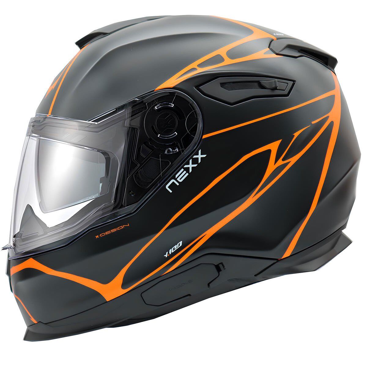 NEXX Y.100 B-SIDE MAT SİYAH-TURUNCU KASK TURUNCU - S