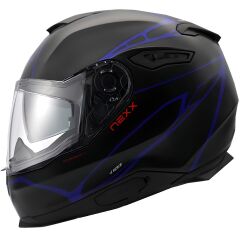 NEXX Y.100 B-SIDE MAT SİYAH-NAVY MAVİ KASK NAVY MAVİ - S