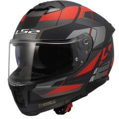 LS2 STREAM 2 ROAD MAT SİYAH-TITANIUM-KIRMIZI KASK MAT SIYAH/TITANIUM - 3XL