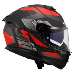 LS2 STREAM 2 ROAD MAT SİYAH-TITANIUM-KIRMIZI KASK MAT SIYAH/TITANIUM - 3XL