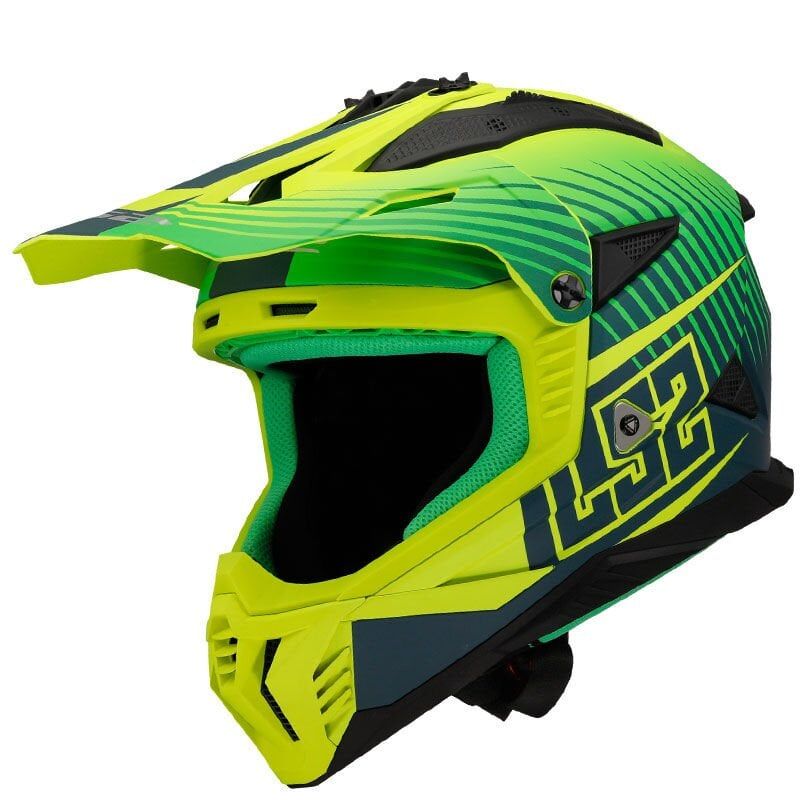LS2 FAST 2 DUCK YEŞİL-NEON SARI KASK NEON SARI - S