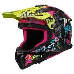 LS2 FAST 2 GORILLA MOR-NEON SARI KASK MOR - M