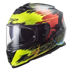 LS2 STORM 2 DROP SİYAH-SARI-KIRMIZI KASK SIYAH/KIRMIZI - XL