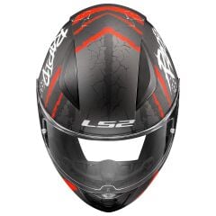 LS2 RAPID 2 RAVEN MAT SİYAH-BEYAZ-KIRMIZI KASK