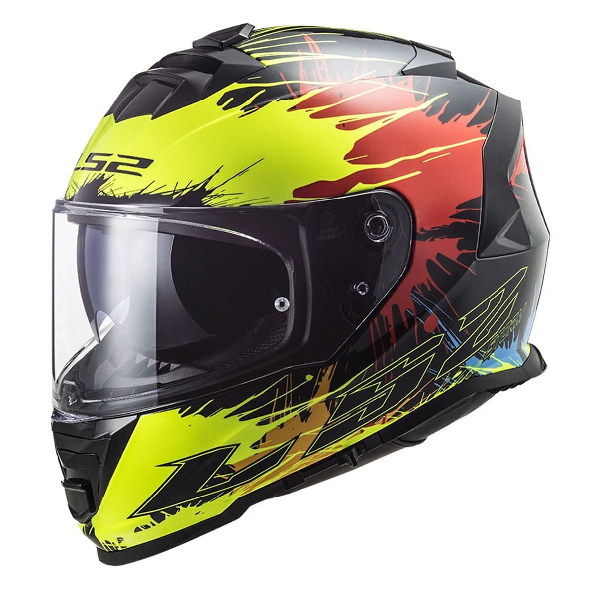LS2 STORM 2 DROP SİYAH-SARI-KIRMIZI KASK SIYAH/KIRMIZI - XXL