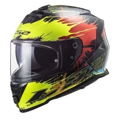 LS2 STORM 2 DROP SİYAH-SARI-KIRMIZI KASK SIYAH/KIRMIZI - XXL