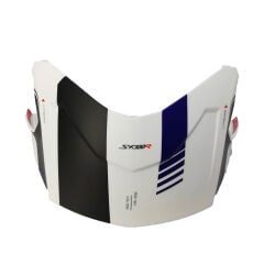 NEXX SX.100R GRIDLINE MAT BEYAZ-MAVİ KASK ARKA SPOILER