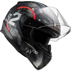 LS2 RAPID 2 CIRCLE MAT SİYAH-KIRMIZI KASK
