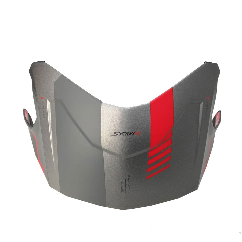 NEXX SX.100R GRIDLINE MAT GRİ-KIRMIZI KASK ARKA SPOILER