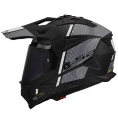 LS2 PIONEER 2 HILL MAT SİYAH-BEYAZ KASK