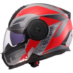 LS2 SCOPE 2 OXYD GRİ-KIRMIZI KASK KIRMIZI - L